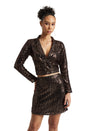 Zaccai Women's Black Poly Elastane Sequined Co-ord Set