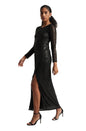 Zaccai Women's Black Poly Elastane Sequined Dress