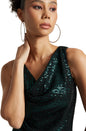 Zaccai Women's Black Poly Elastane Sequined Dress