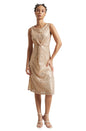 Zaccai Women's Champagne Poly Elastane Sequined Dress