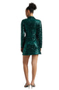 Zaccai Women's Green Poly Elastane Sequined Dress