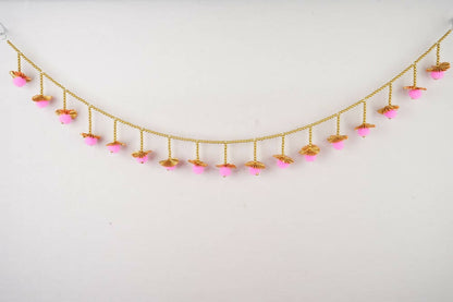 Kundan HandiKrafts Lite Pink Pom Pom Thoranna