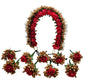 Red Hair Gajra With Brooches