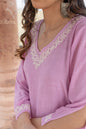 Zibaa Lilac Rayon Chikankari Co-ord Set