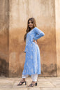 Zibaa Modal Powder Blue Long Chikankari Kurti