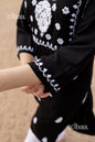 Zibaa Modal White & Black Chikankari Kurti