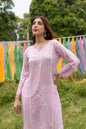 Zibaa Modal Pink Chikankari Kurti