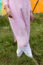 Zibaa Modal Pink Chikankari Kurti