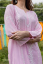 Zibaa Modal Pink Chikankari Kurti