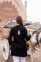 Zibaa Modal Black Short Chikankari Kurti