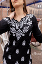 Zibaa Modal Black Short Chikankari Kurti