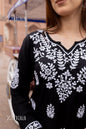 Zibaa Modal Black Short Chikankari Kurti