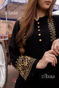Zibaa Luxury Rayon Black Chikankari Kurta with Hand Jaal