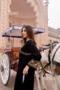 Zibaa Luxury Rayon Black Chikankari Kurta with Hand Jaal