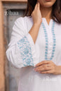 Zibaa Luxury Rayon White Chikankari Kurta Set
