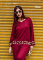 Zibaa Deep Burgundy Luxury Rayon Chikankari Coord Set