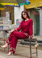 Zibaa Deep Burgundy Luxury Rayon Chikankari Coord Set