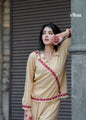 Zibaa Beige Rayon Chikankari Co-ord Set