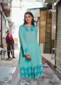 Zibaa Cyan Blue Modal Chikankari Kurta
