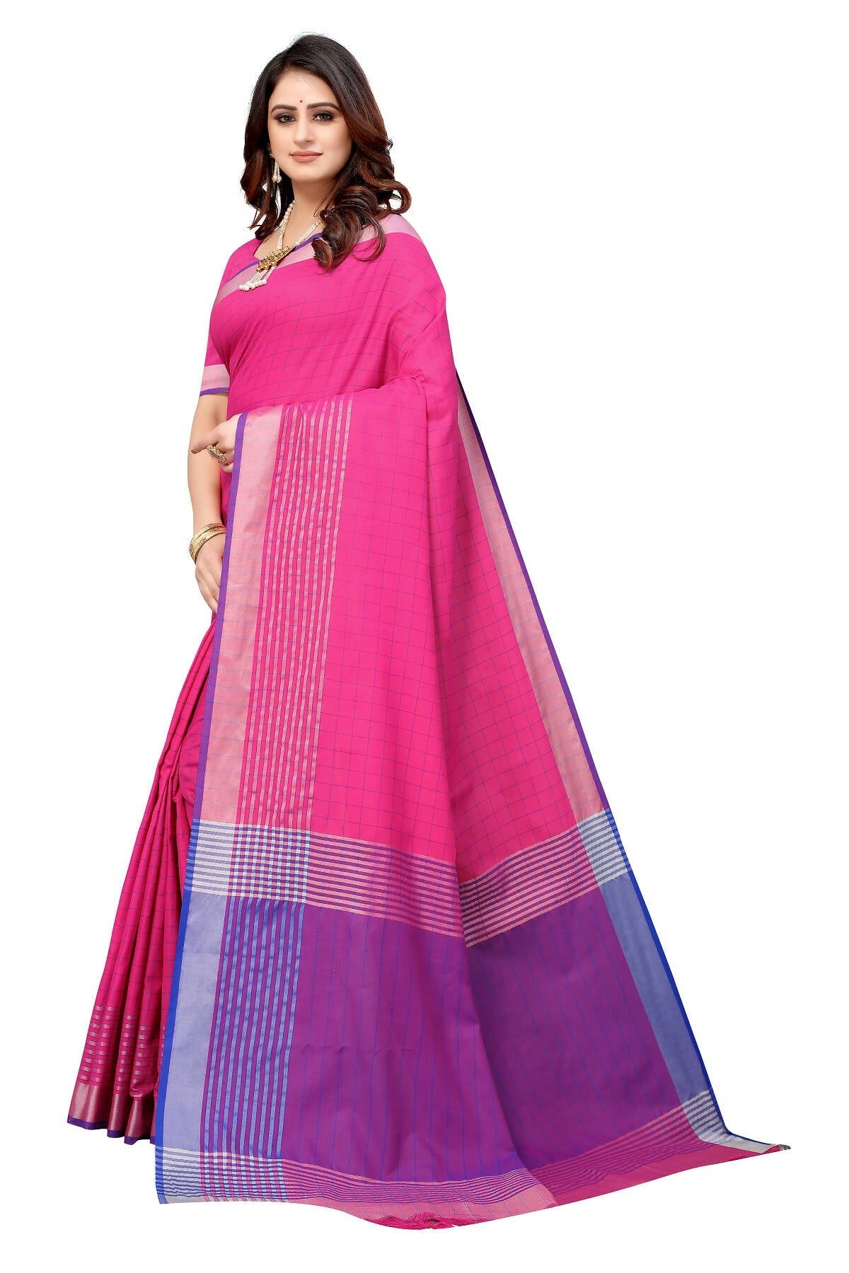 Vamika Pink Cotton Silk Saree
