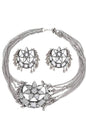 Mominos Fashion Silver color Necklace with Mirror work Mangalsutra