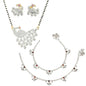 AanyaCentric Gold-Polished Mangalsutra Pendant Earring Set & Silver Plated Anklet