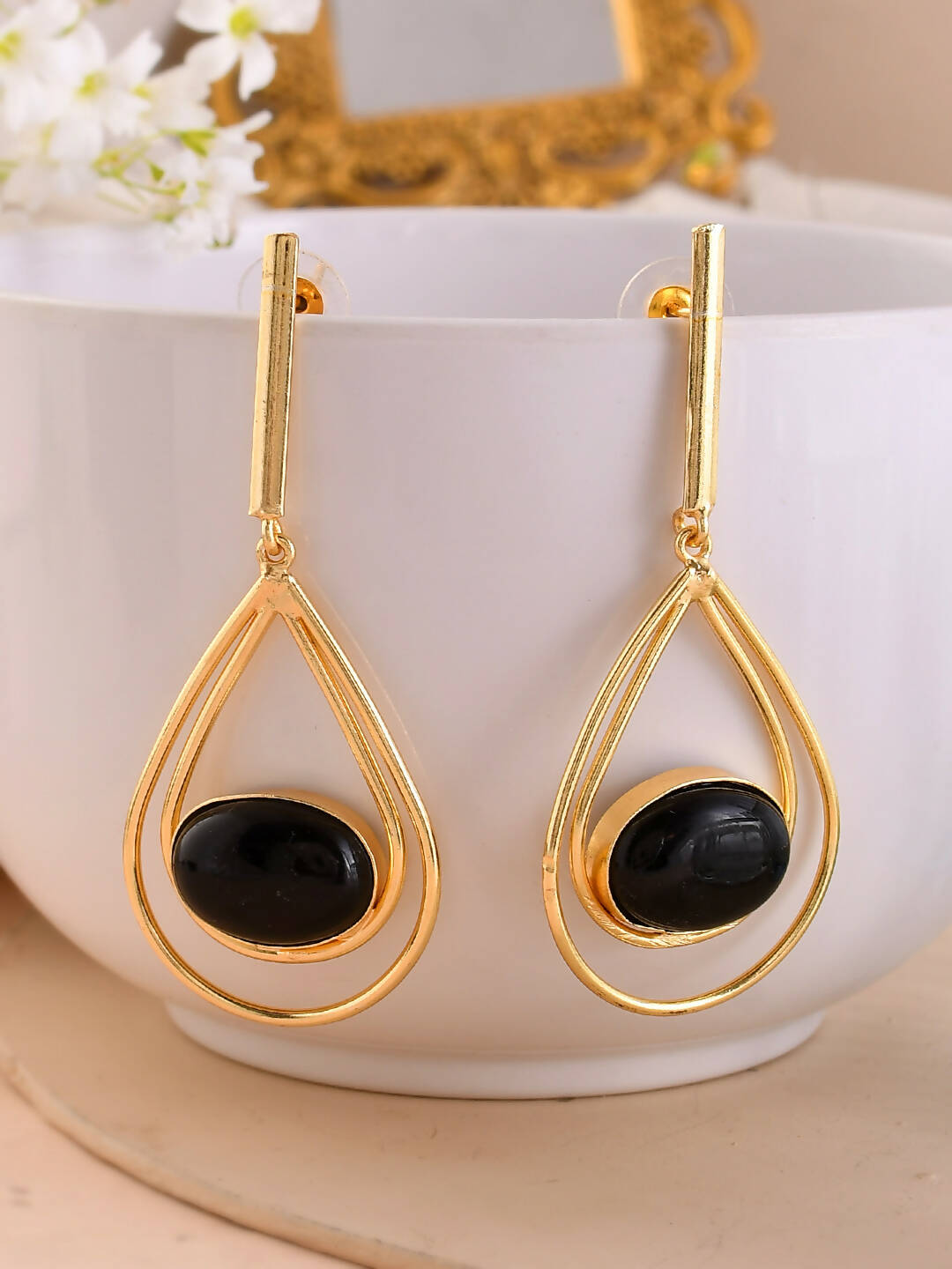 VOJ Women Gold Color stainless steel Earrings