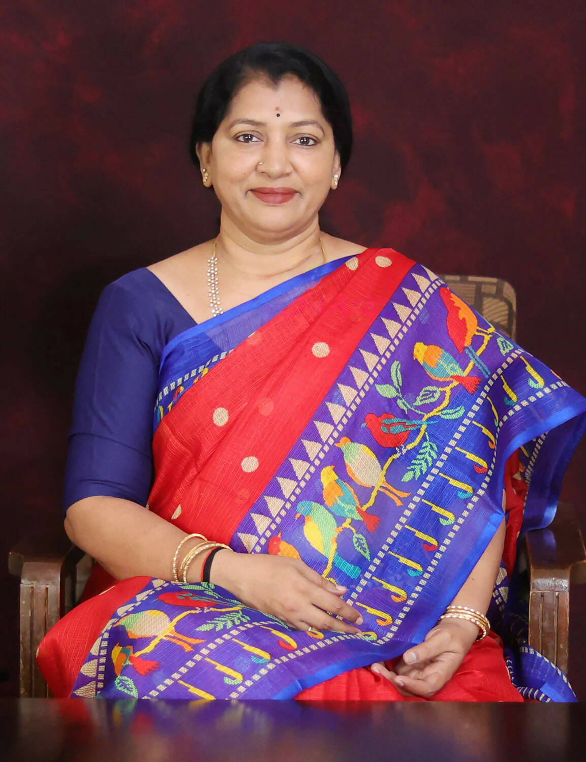 Red Colour Saree With Paithani Print Semi Soft Silk Kota Saree By Gayathri Reddy Designer Studio