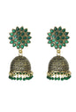 Mominos Fashion Johar Kamal Beautiful Kundan Work Jhumka With Green Beads
