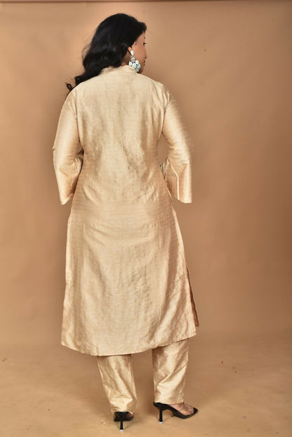 Morchari Women And Hand Embroidery Co-Ord Set-Beige