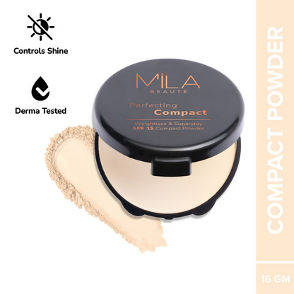 Mila Beaute Superstay Natural Matte Finish Perfecting Compact Powder with SPF 15 - Classic Ivory