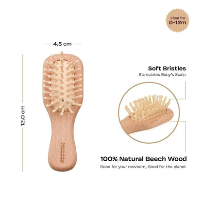Maate Baby Wooden Comb Set | Beechwood Comb and Hair Brush