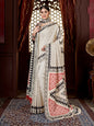 Aayaa Designer Winter Collection Printed Saree With Shawl - Multi Color