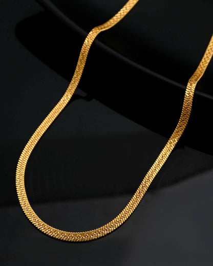 VOJ Men's Gold-Polished Self Designed Snake Chain