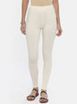 Souchii Cream-Coloured Solid Ankle-Length Leggings