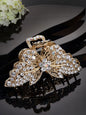 Panash Women Gold-Toned & White Embellished Claw Clip