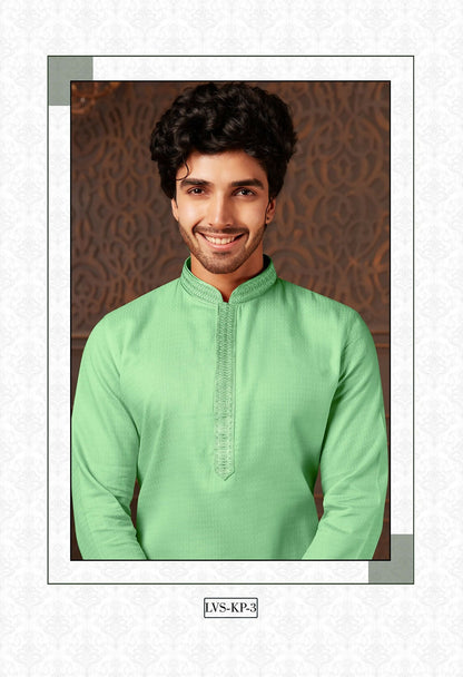 Joban Fashion C.Green Cotton Kurta Pyjama