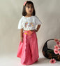 ArthLife Pink White Cycle Embroidered Co-Ord Set