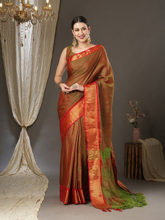 Saree Mall Woven Design Zari Festive Sarees