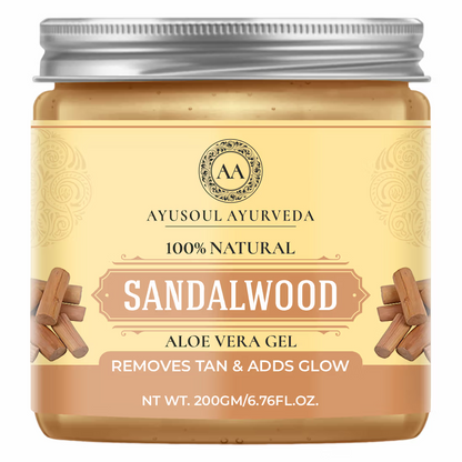 Ayusoul Ayurveda Sandalwood Aloe Vera Gel For Face & Body Skin Treatment
