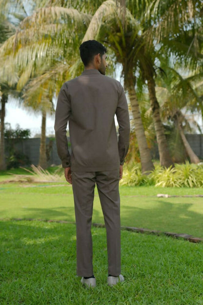 Azure Brown Shacket by Hilo Design