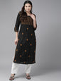 ADA Ethnic Motifs Embroidered Chikankari Cotton Straight Kurta
