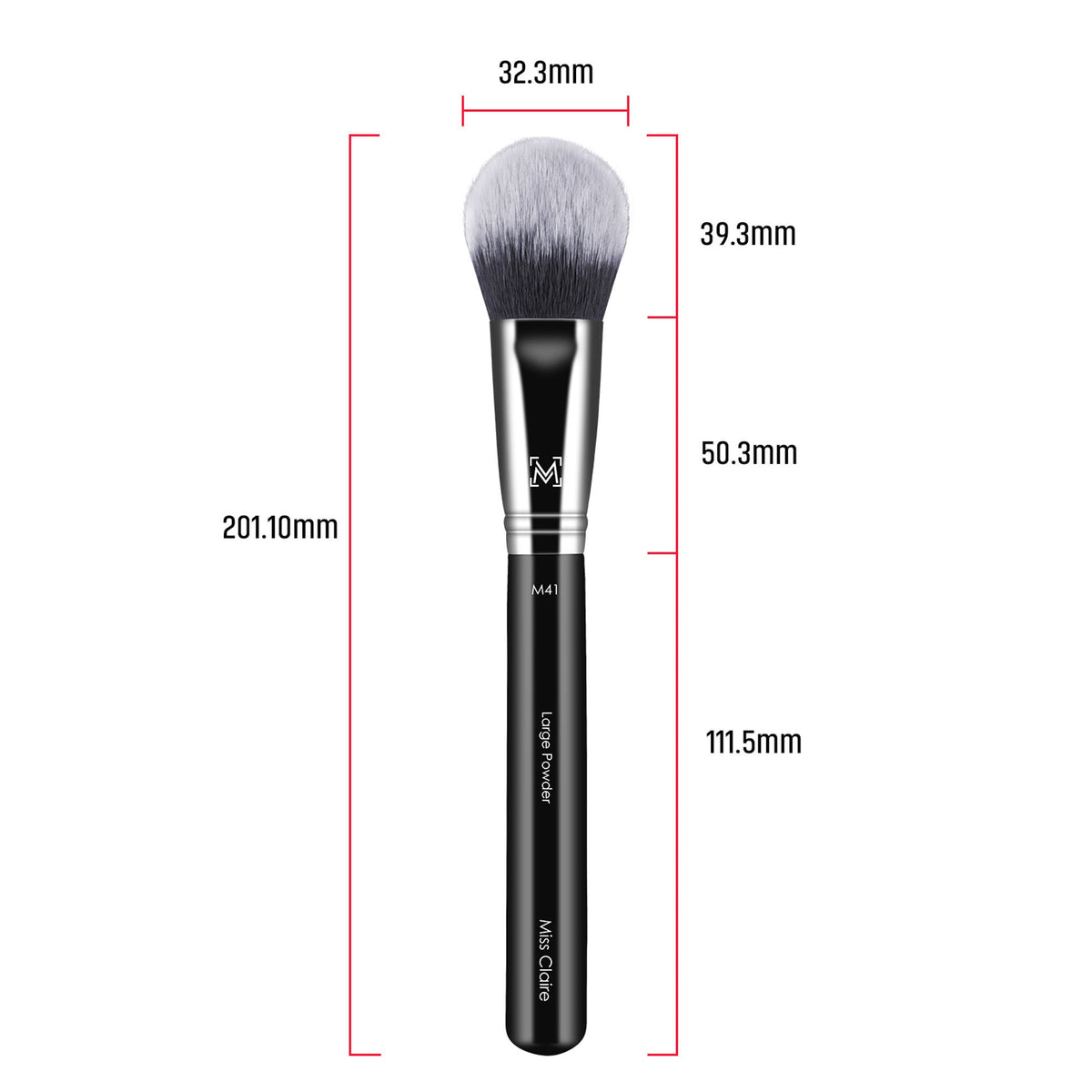 Miss Claire M41 - Large Powder Brush - Chrome