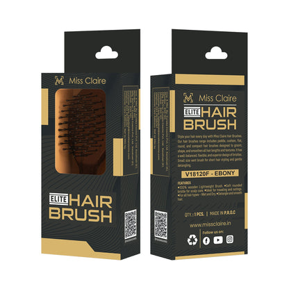 Miss Claire V18120F Flat Hair Brush - Small - Ebony