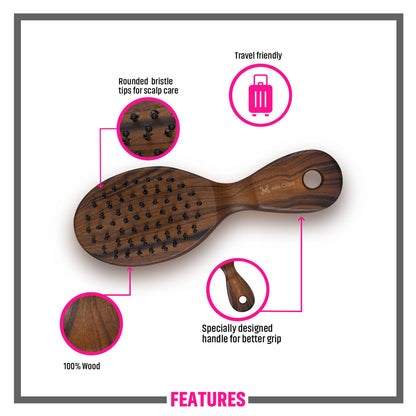 Miss Claire V18120F Flat Hair Brush - Small - Ebony