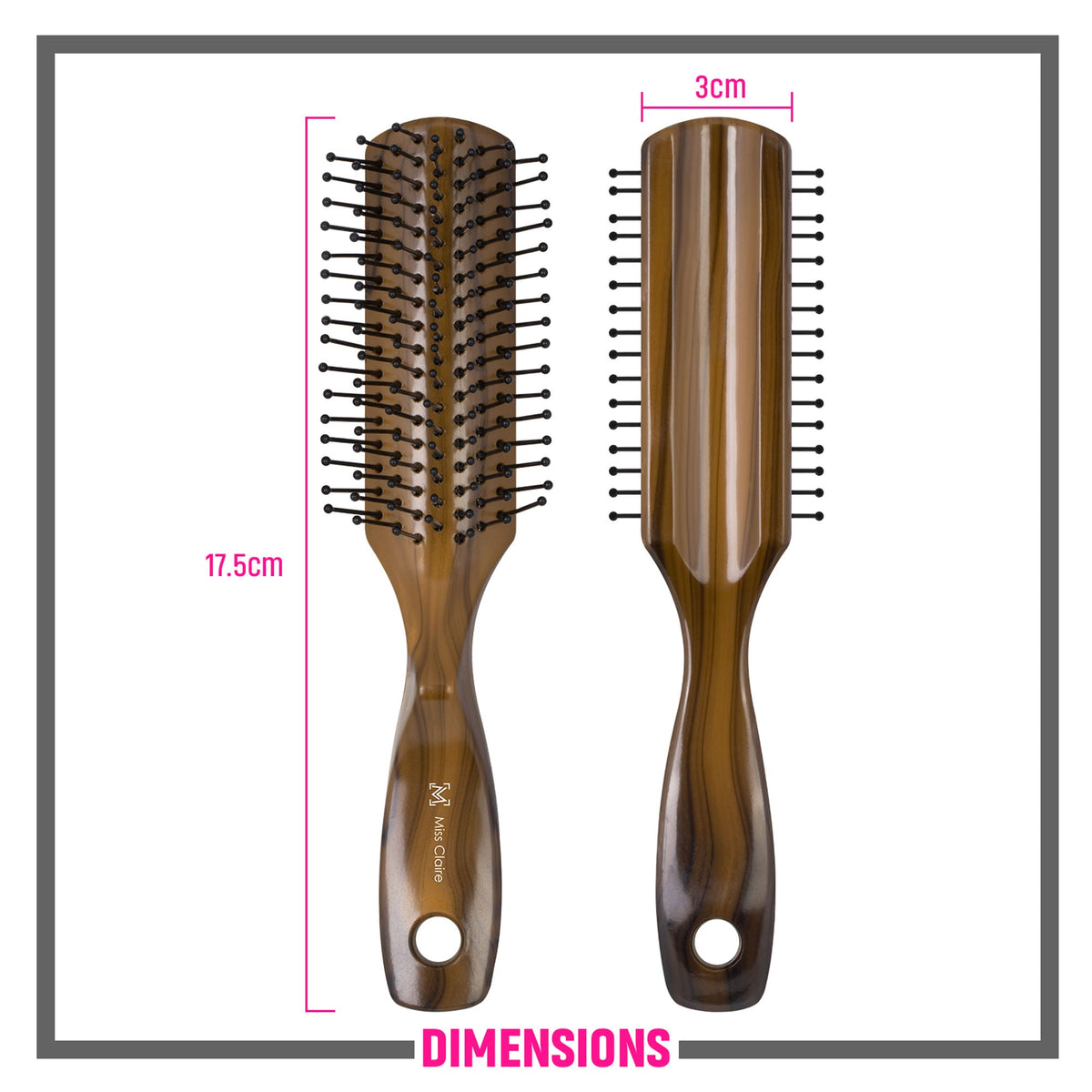 Miss Claire V1803F Flat Hair Brush - Fb17