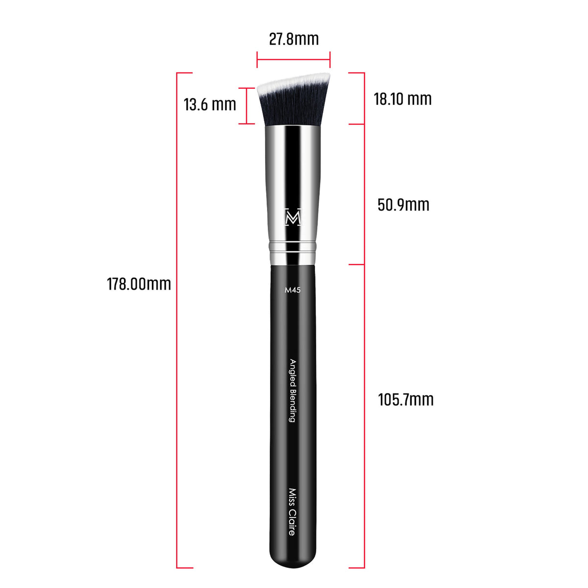 Miss Claire M45 - Angled Blending Brush - Chrome