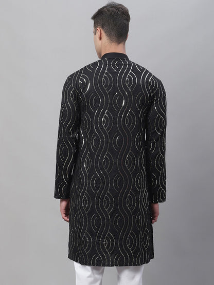 Sojanya Sequined Mandarin Collar Pure Cotton Kurta