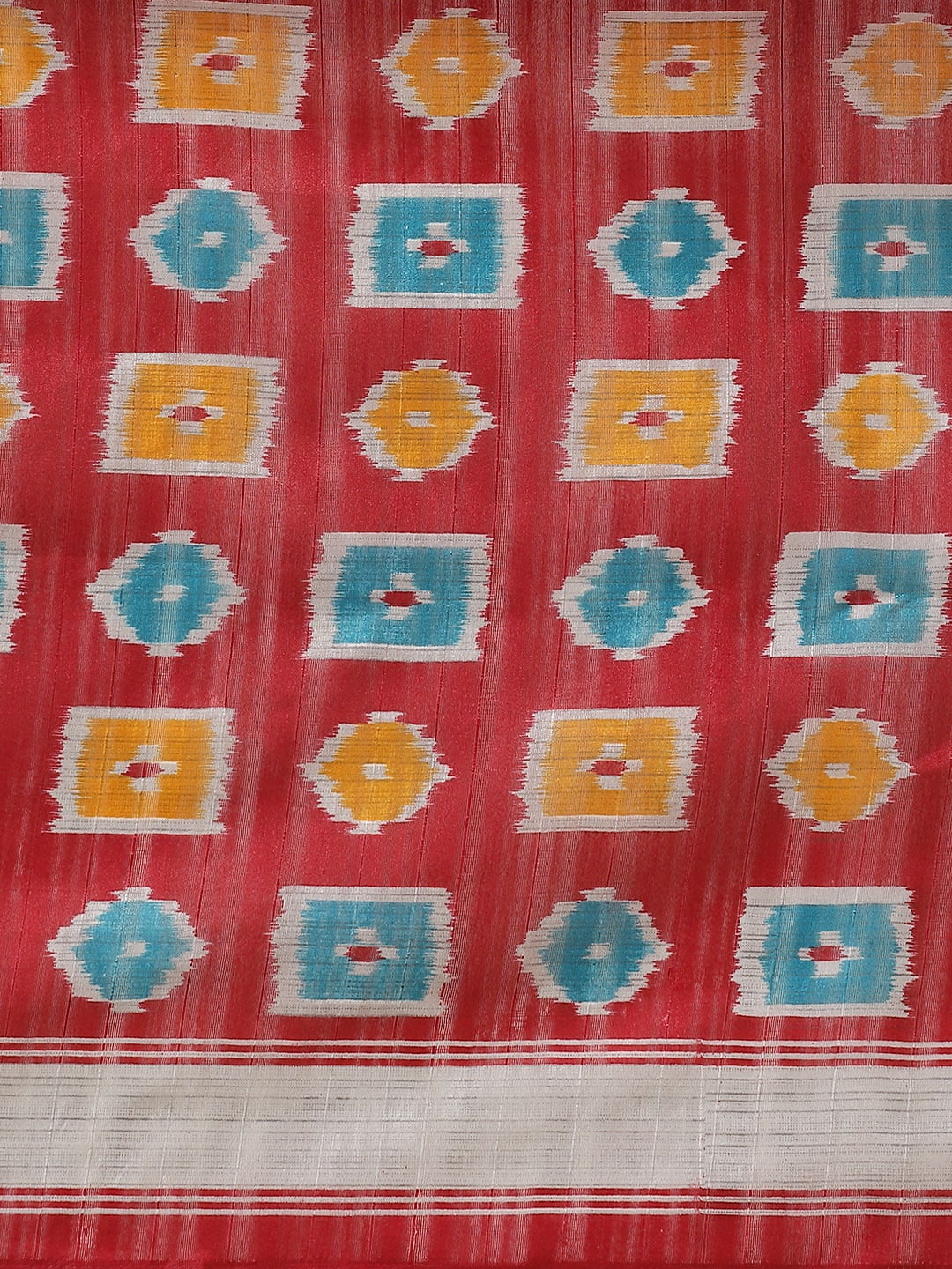 Saree Mall Maroon & Blue Printed Bhagalpuri Saree
