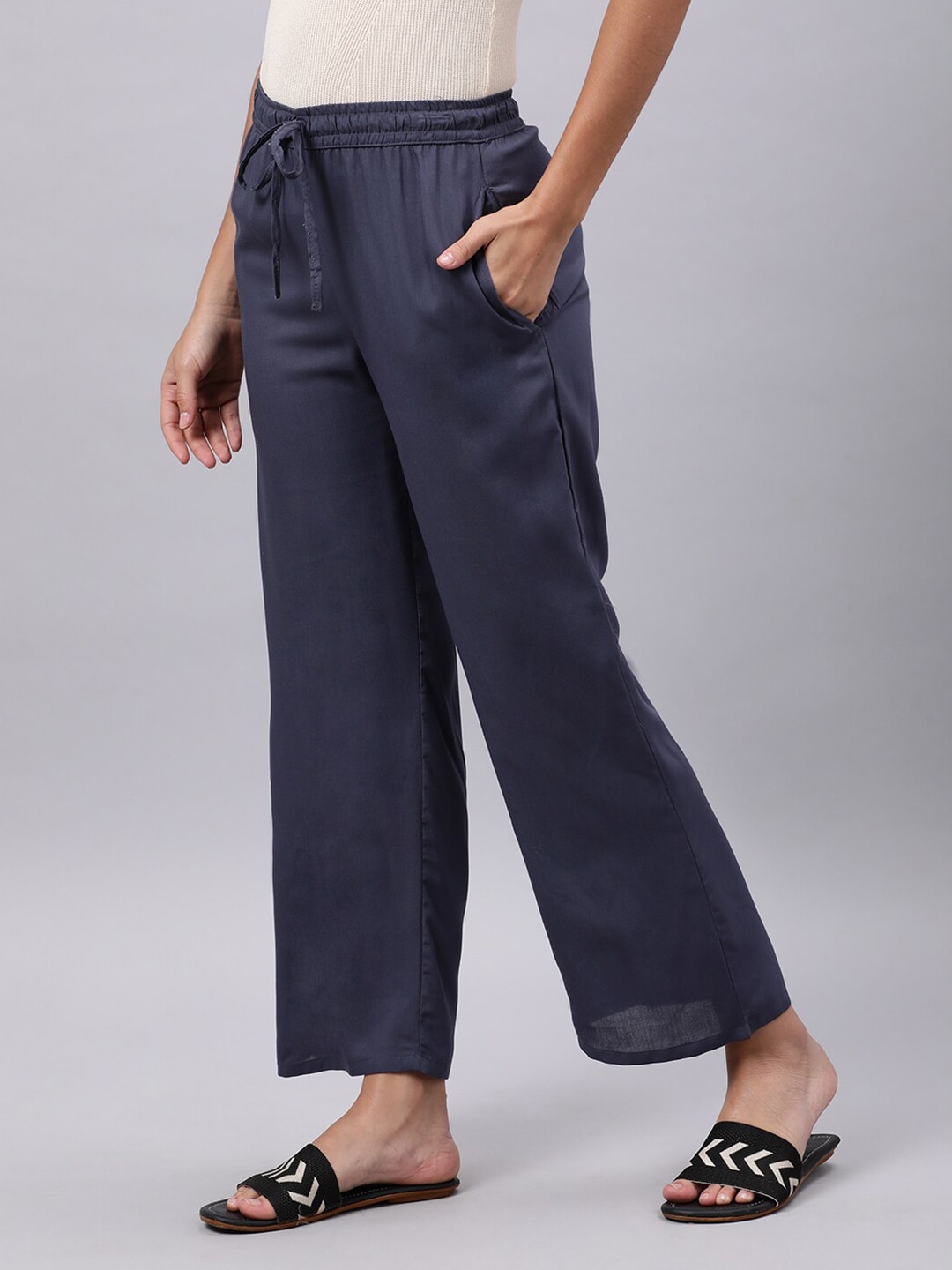 Souchii Grey Liva Ethnic Palazzos